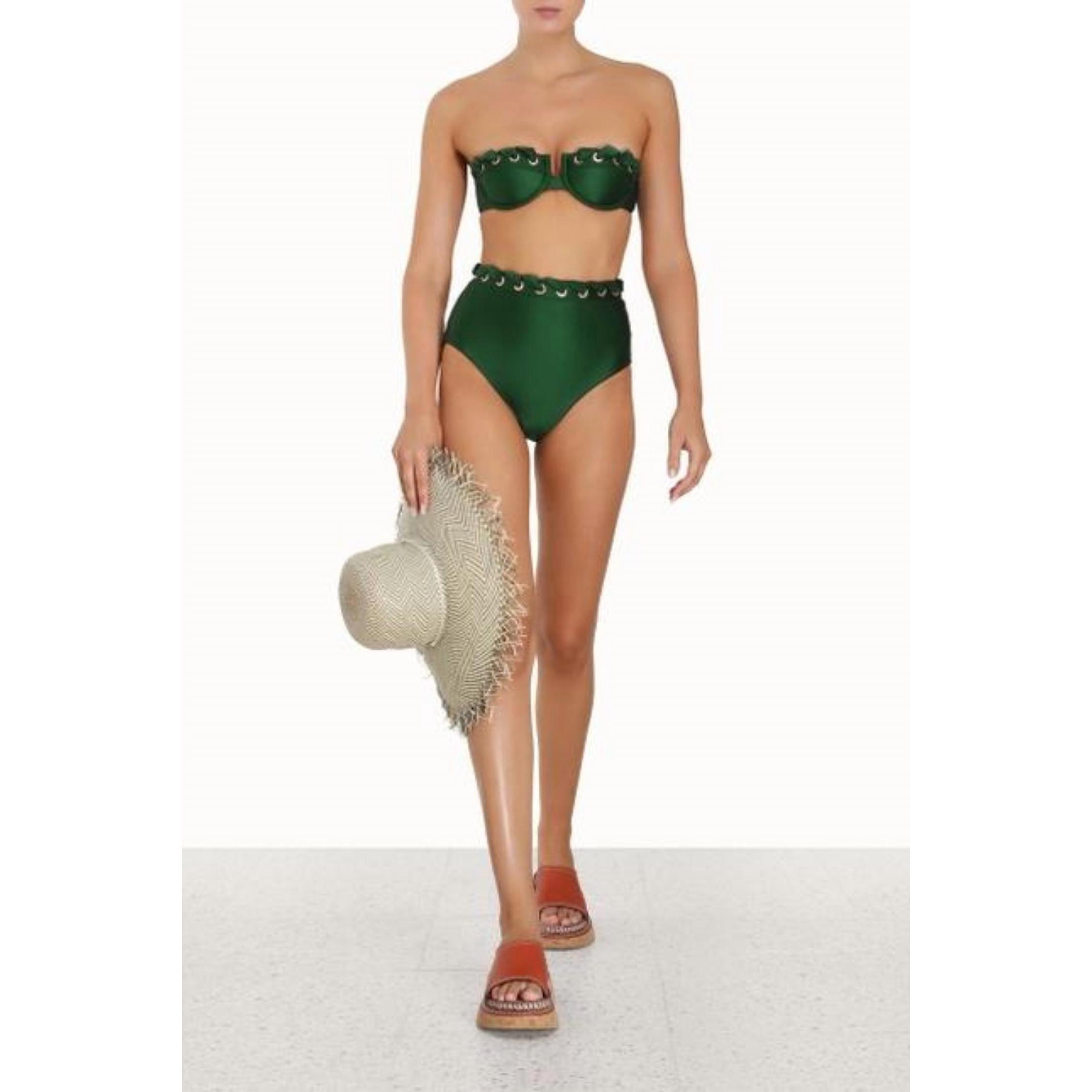 New Zimmermann Devi Eyelet Balconette Bra In Emerald